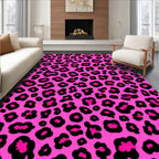 Bold Pink Black Wild Pattern Rug