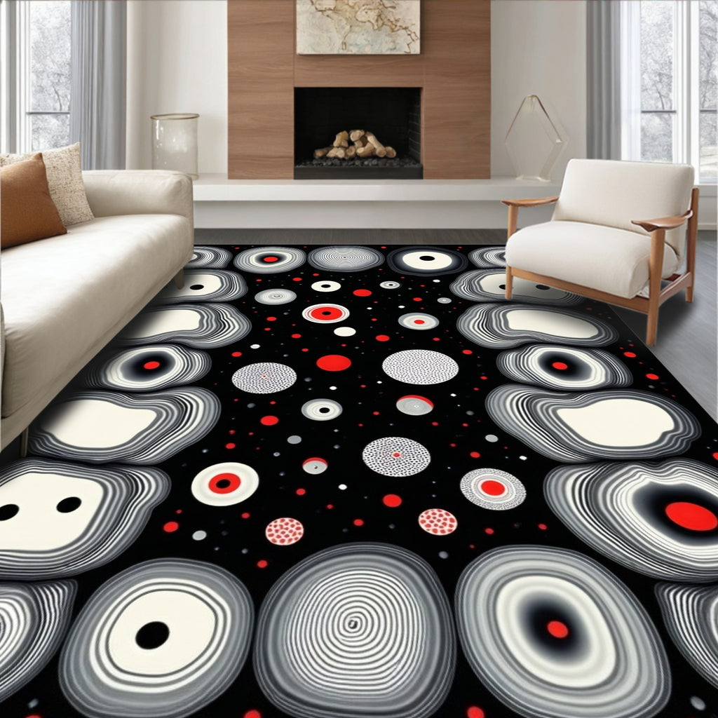Abstract Organic Eye Pattern Rug