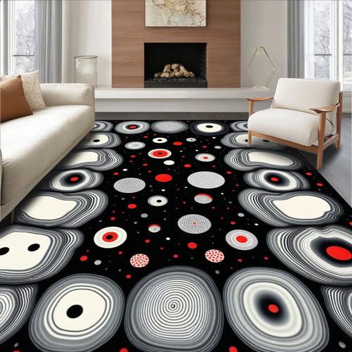 Abstract Organic Eye Pattern Rug