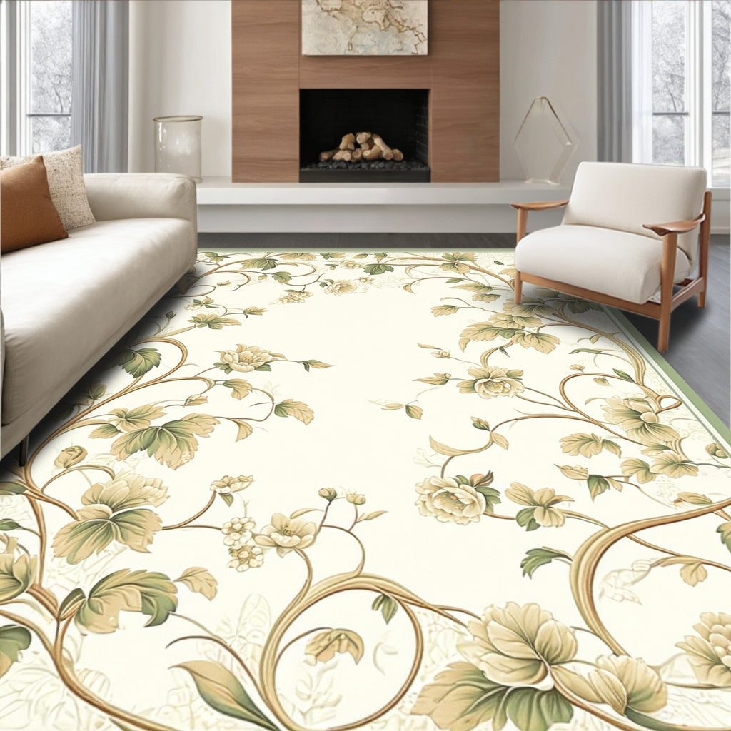 Vintage Floral Vines Pattern Design Rug