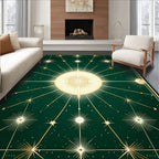 Celestial Sunburst Star Pattern Rug