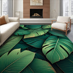 Lush Tropical Foliage Print Rug