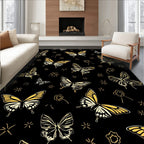 Golden Butterfly Art Deco Pattern Rug
