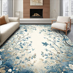 Enchanting Blue Floral Canopy Design Rug