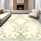 Pale Green Floral Vines Pattern Rug