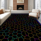 Vibrant Mosaic Cell Pattern Rug