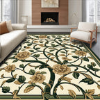 Elegant Floral Vine Botanical Pattern Rug