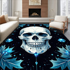 Diamond Skull Blue Crystal Pattern Rug