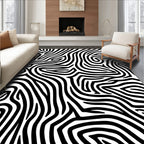 Bold Black White Zebra Stripe Rug