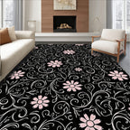 Elegant Floral Swirl Pattern Rug