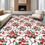 Crimson Berry Floral Vine Rug