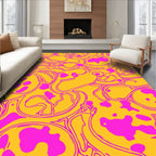 Bold Magenta Swirls Abstract Pattern Rug