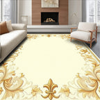 Ornate Gold Floral Scroll Border Rug