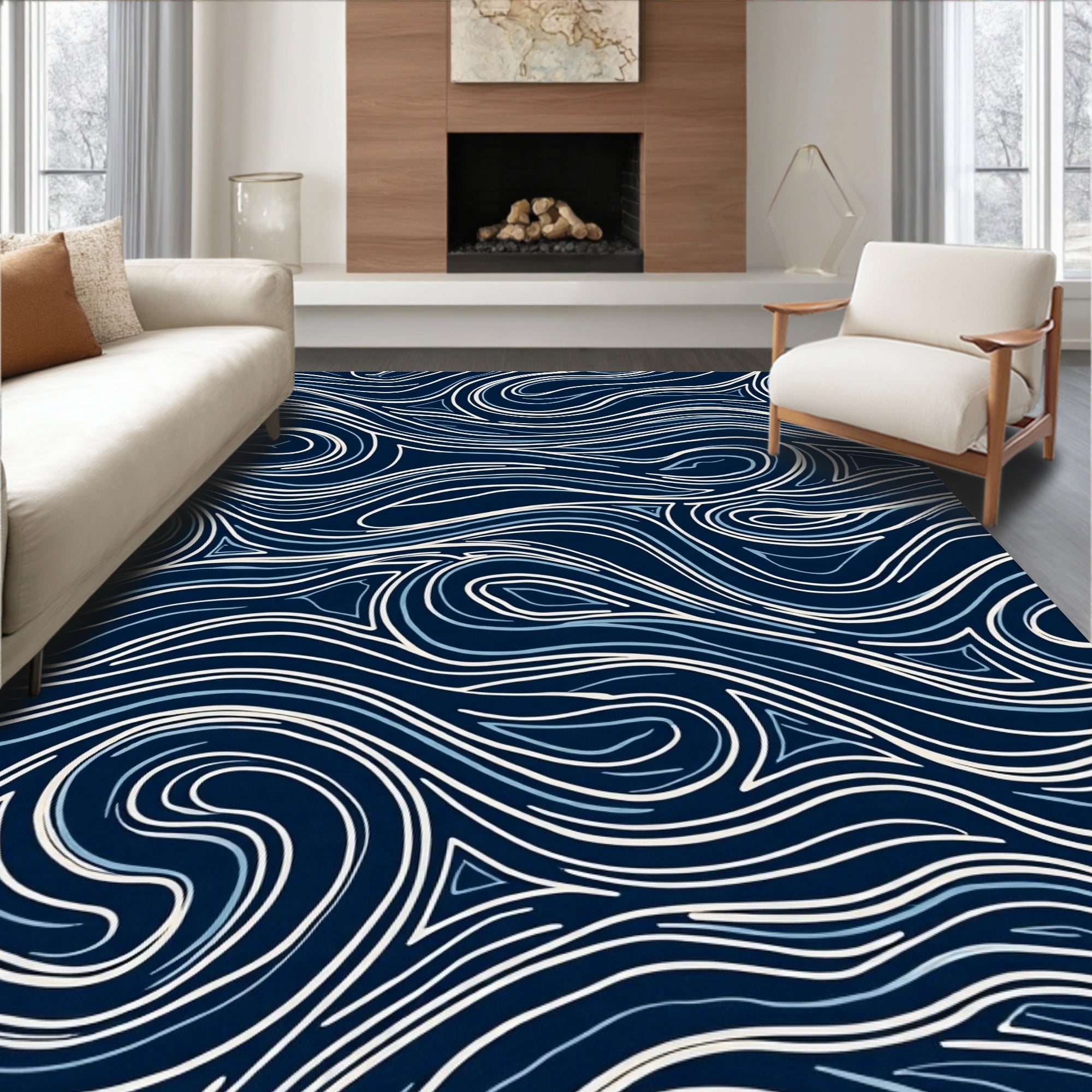 Fluid Wave Pattern Design Rug