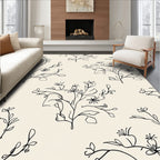 Simple Minimalist Floral Line Art Rug