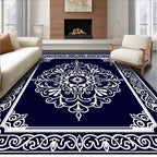 Ornate Floral Mandala Print Rug