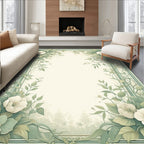 Serene Green Floral Vine Arrangement Rug