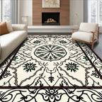 Elegant Floral Vine Symmetrical Pattern Rug