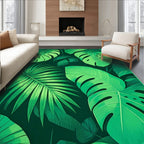 Lush Jungle Leaf Tropical Design Rug