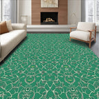 Green Vintage Ornate Pattern Rug