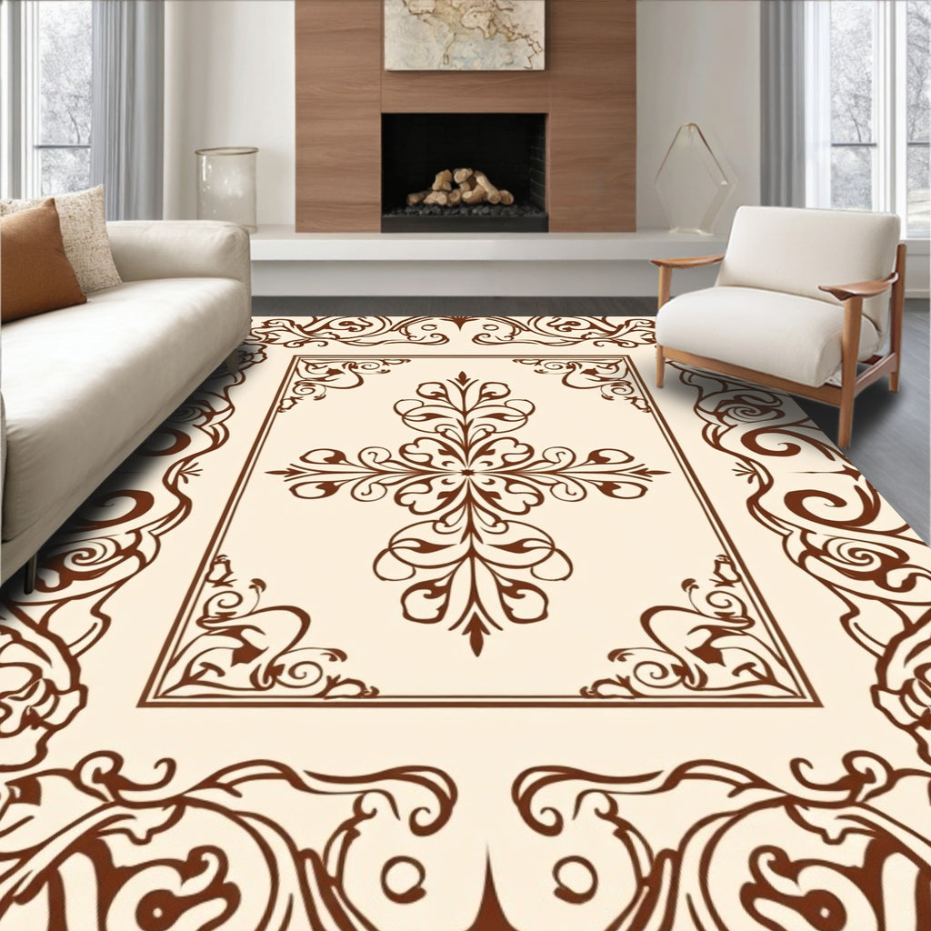 Classic Floral Scroll Pattern Design Rug