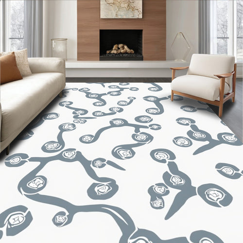 Abstract Organic Blossom Pattern Design Rug