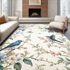 Whimsical Bluebirds And Blossoms Pattern Rug