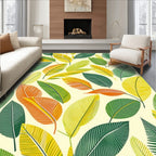 Tropical Leaf Pattern With Vibrant Hues Rug
