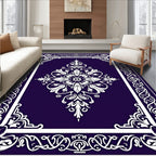 Intricate Floral Medallion Ivory Design Rug