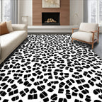 Abstract Black Scatterprint Rug