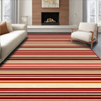 Warm Red Striped Pattern Design Rug