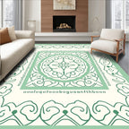 Mint Green Floral Medallion Symmetry Rug