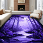 Enchanted Purple Forest Stream Design Rug