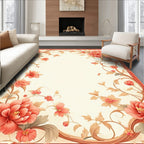 Coral Floral Vine Art Rug