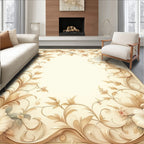 Elegant Floral Swirls Cream Rug