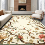 Vintage Floral Vine Scrollwork Rug