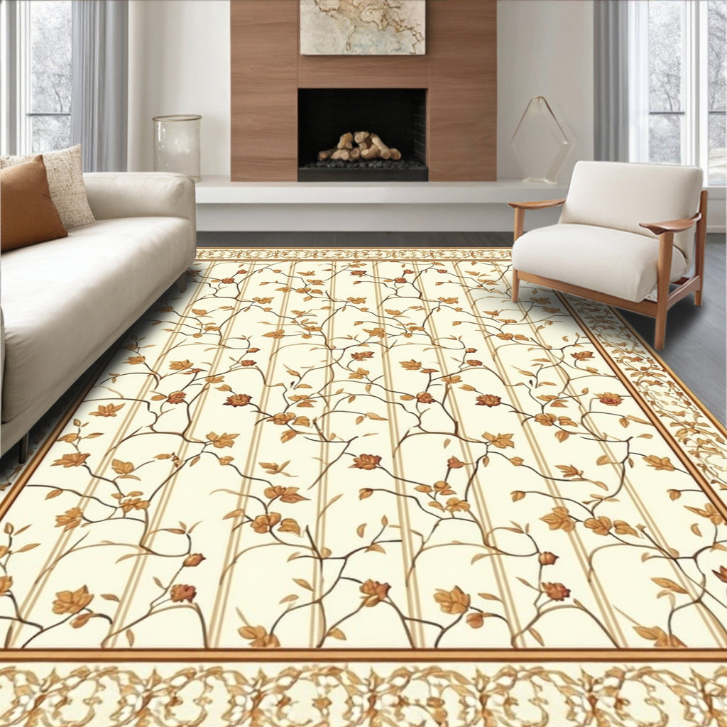 Filigree Floral Vine Pattern Rug