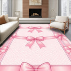 Pink Ribbon Bow Pattern Design Rug