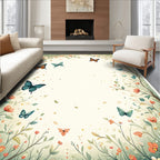 Whimsical Butterfly Garden Pattern Rug