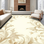 Classic Floral Scrollwork Cream Border Rug