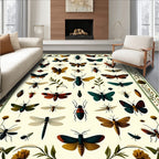 Vintage Insect Collection Pattern Design Rug