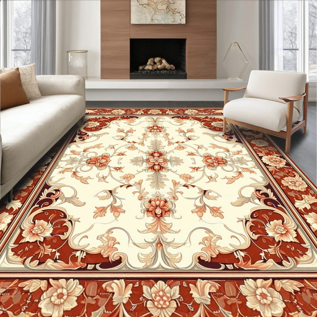 Classic Floral Swirls Patterned Rug