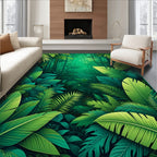 Enchanted Forest Tropical Leaves Rug