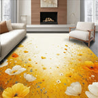 Golden Meadow Wildflower Botanical Design Rug