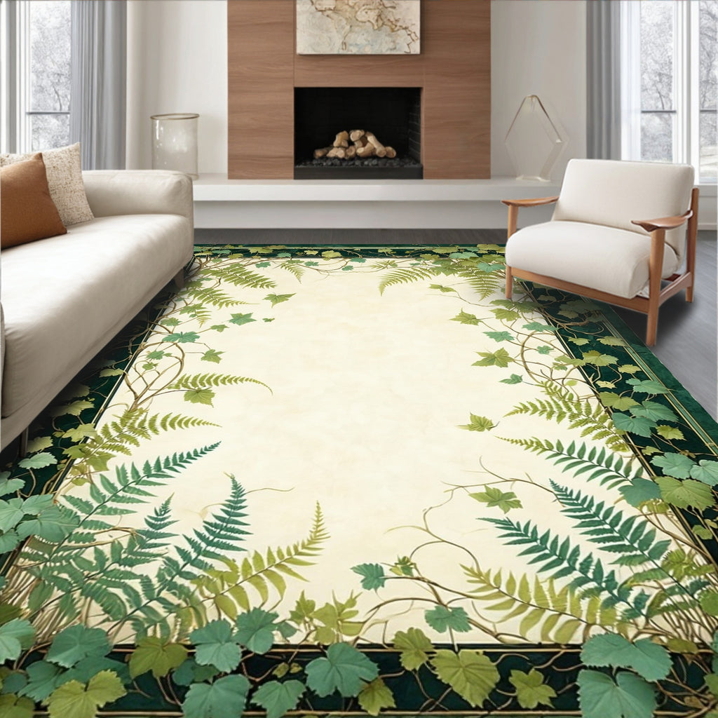 Forest Vine and Fern Border Rug