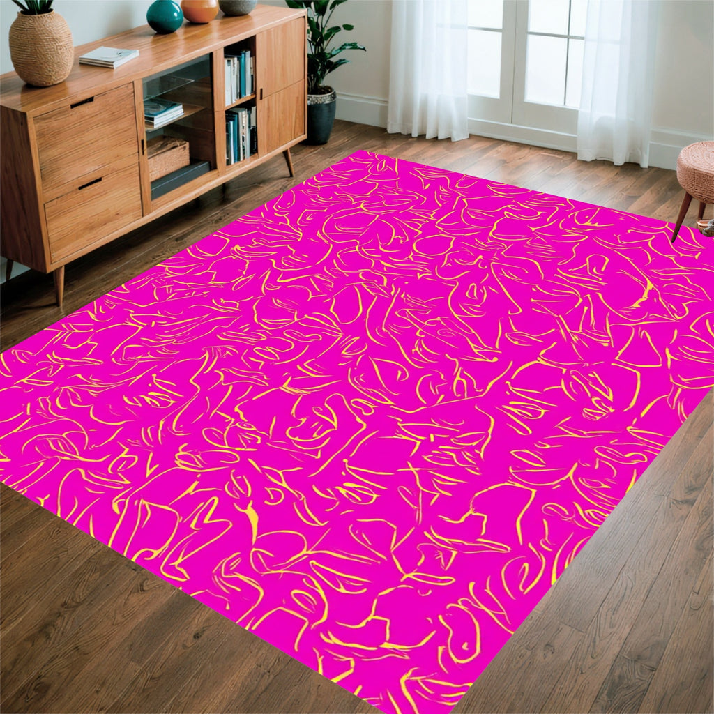 Vibrant Abstract Figure Pattern Rug