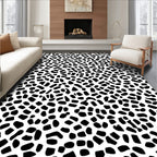 Abstract Black Spot Pattern Rug