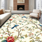Vintage Bird Blossom Pattern Rug