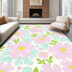 Blossom Pattern Soft Pastel Floral Rug