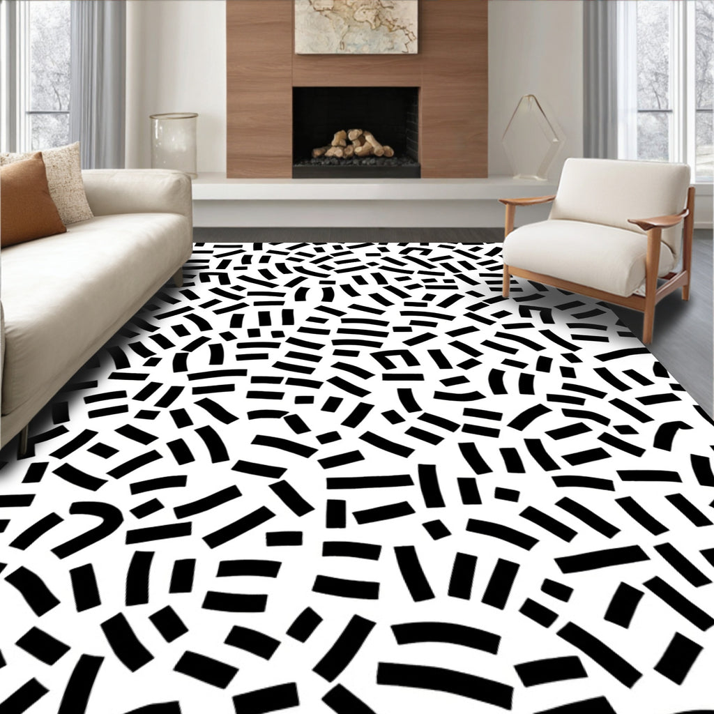 Abstract Scattered Bar Pattern Design Rug